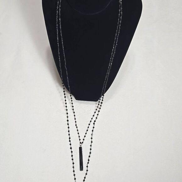 Chan Luu Sterling Silver And Black Onyx Necklace - Picture 1 of 8